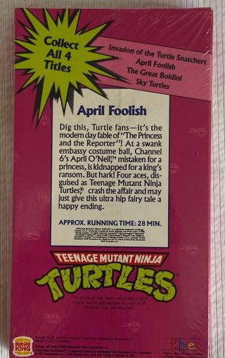 TEENAGE MUTANT NINJA TURTLES APRIL FOOLISH VHS 1990 RARE OOP FACTORY 2