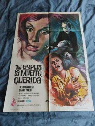 Die Die My Darling - Hammer - Rare Spanish Theatrical Poster - 27 X 39