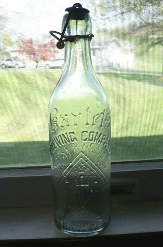 Rare Antique Bartels Beer Bottle Brewing Co.  Syracuse Ny Embossed Cursive & Cap