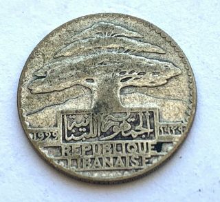 Lebanon Silver 10 Piastres 1929 - Rare