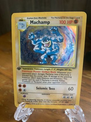 Pokémon Card Machamp 1st Edition Holographic 8/102 Wotc Rare