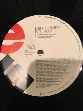 KEITH SWEAT Real Man w/ RARE EDIT PROMO Radio DJ Vinyl Single 2000 USA 3