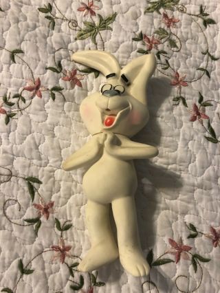 Rare Vintage Trix Cereal Bunny Rabbit White Rubber Squeak Toy General Mills