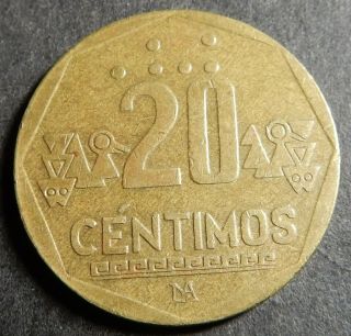Peru 20 Centavos 2000 Km 306.  2 Rare 1 - Year Type,  Very