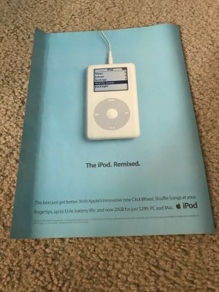 Vintage 2004 Apple Ipod Shuffle 20gb Poster Print Ad 8x11 Rare
