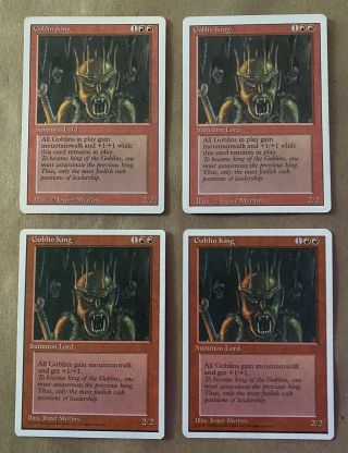 Mtg - Magic The Gathering 4x Goblin King (2 - Revised,  2 - 4th),  English
