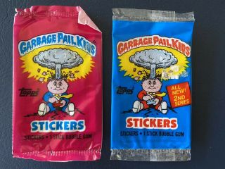 Rare Uk 1985 Topps Garbage Pail Kids Mini Packs: Series 1 & 2 (1 Each)