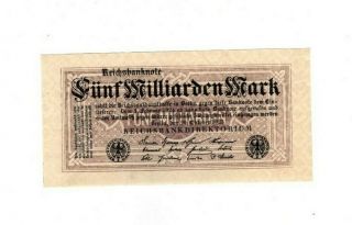Xxx - Rare 5 Billion Mark Weimar Inflation Banknote 1923 Nearly Unc