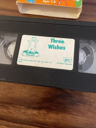 Barney - Three (3) Wishes (VHS,  1989) Sing Along Rare 3