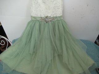Rare Editions Girls Size 7 Dress With Lace And Jewl Bead Accent