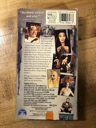 RARE OOP 1ST EDITION ADDAMS FAMILY VALUES VHS VIDEO TAPE HORROR COMEDY 2