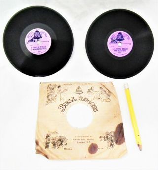 2 Rare Vintage Early 1900s Edison Bell Phonograph Gramophone 78 Rpm Record