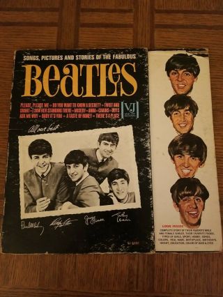 The Beatles Songs,  Pictures & Stories Vinyl Record Cover Only 1964 Rare