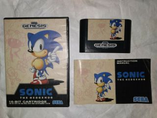 Sonic The Hedgehog Cartridge Sega Genesis 1991 Box And Instructions Rare