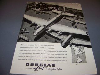 Vintage.  1941 Douglas B - 19 Bomber.  Sales Ad.  Rare (612g)