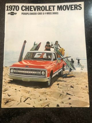 1970 Chevy Movers Pickup Chassis Cab 4 - Wheel Drive Sales Brochure Dealer Rare
