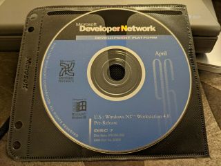 Extremely Rare: Microsoft Windows Nt 4.  0 April 1996 Pre - Release / Beta Msdn Cd