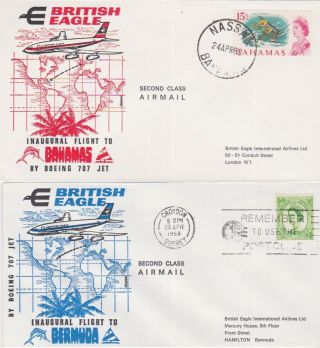 Gb Stamps Rare First Day Cover 1968 Bea First Flight London Bahamas