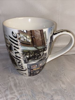Vintage Rare Ceramic Coffee Mug Tea Cup Nashville Tennessee Souvenir Town/music