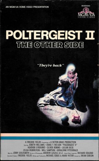 Poltergeist 2 Ii: The Other Side - 1986 Horror Sequel,  Rare Mgm Big Box Vhs