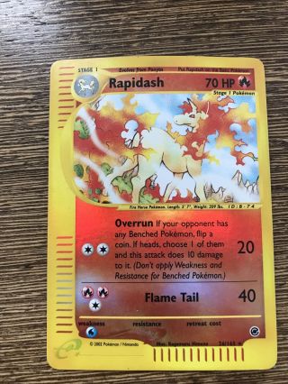 Rare Reverse Holo Rapidash 26/165 Expedition Set Pokemon Card Wotc