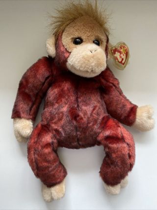 Rare 1999 Ty Beanie Buddy Babies Sweetheart Red Monkey Orangutan Chimp 13 "