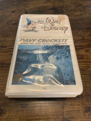 Davy Crockett King Of Wild Frontier Rare Walt Disney White Clamshell Vhs