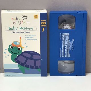Baby Einstein Neptune Discovering Water Vhs Video Vtg Rare Blue Tape No Cd Disc