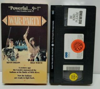 War Party Vhs Hbo 1990 Rare Indian Action Drama Kevin Dillon Billy Worth Read