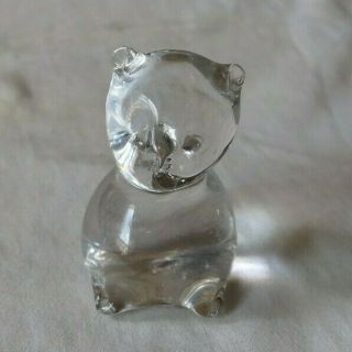 Rare Vintage 2.  5 " Crystal Pairpoint Glass Bear Figurine & Label Sagamore Cute Nr
