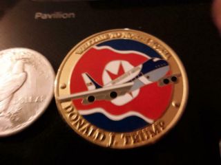 Rare Gold Colored Air Force One President Trump To Korea Challenge Coin