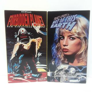 2 Rare Vhs Movies 1988 Not Of This Earth Traci Lords & Forbidden Planet 1956