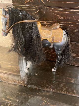 Bratz Rare Wild West Black White Appaloosa Horse W Saddle For 10” Doll