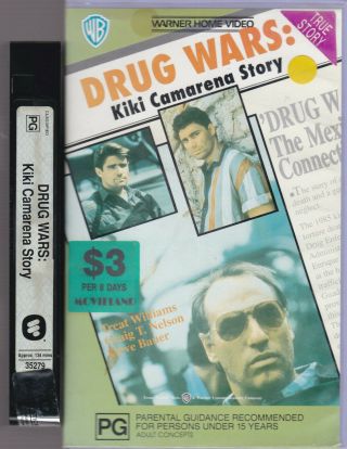 Drug Wars Camarena Vhs Video Tape,  Rare Big Box Case Large Ex Rental