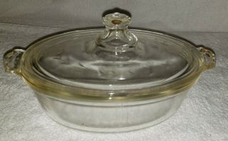 Rare Antique Pyrex Cassarole With Etched Lid,  Old Stamp,  Htf
