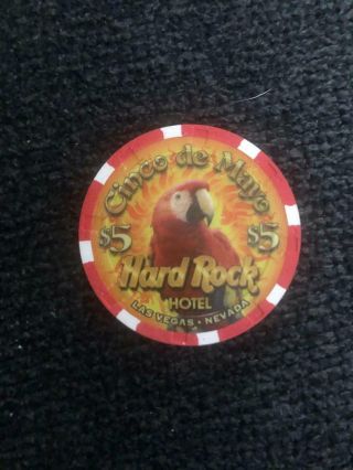 Hard Rock Cinco De Mayo 2007 Las Vegas Casino $5 Chip Htf Very Rare
