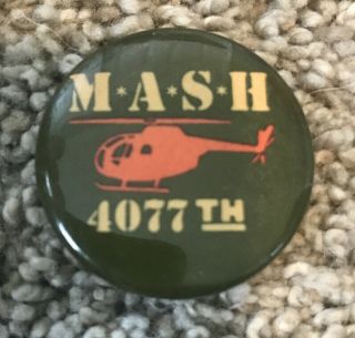 Rare Vintage M A S H 4077th Pin Button Pinback Episode Helicopter 1 - 1/4”