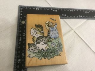 Stampendous Beatrix Potter Rubber Stamp - Kittens At Play Rp003 Rare