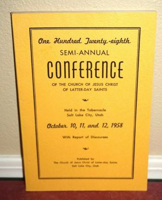 General Conference Report Lds Mormon Church October 1958 Vintage Rare Pb