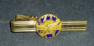 Rare Vintage Goodyear Tires Flying Shoe 25 Year Tie Clip Clasp 12k Gf & 1/10 10k
