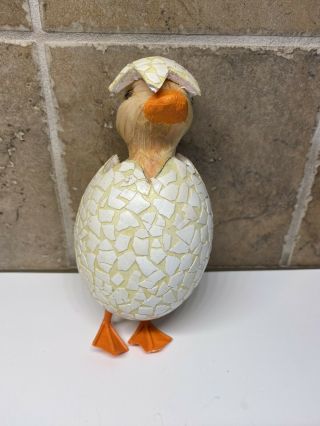 Antique Vintage Hatching Duck Duckling In Cracked Egg - Easter Duck Rare