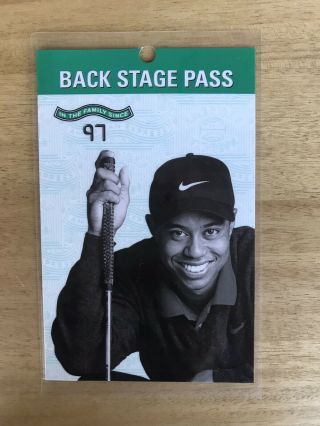 Tiger Woods 1997 American Express Rare Back Stage Pass