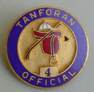Gold Metal Pin Back Badge Tanforan Race Track 1950 
