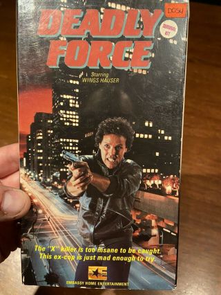 Deadly Force Vhs Rare Oop Wings Hauser Horror Slasher 1983