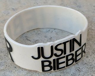 Vintage Belieber Authentic Justin Bieber Rubber Silicone Wristband Bracelet Rare