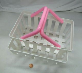 Vintage Fisher Price Fun With Food Deluxe Grocery Shopping Basket Pink Rare