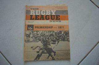 Rugby League News Rare August 1971 Programme Manly Sea Eagles Cover