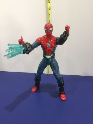 Rare Marvel Spiderman 10 " Talking Action Figure,  2012 Hasbro Spinning Electroweb