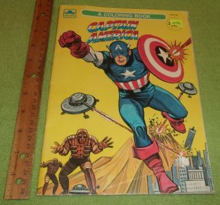 Vintage Captain America Coloring Book Golden Marvel Comics Batroc Rare