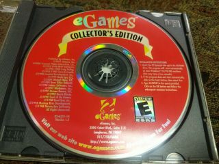 Egames Collectors Edition Pc Cd - Rom Game Rare Vintage Windows 95 98 Xp Vtg